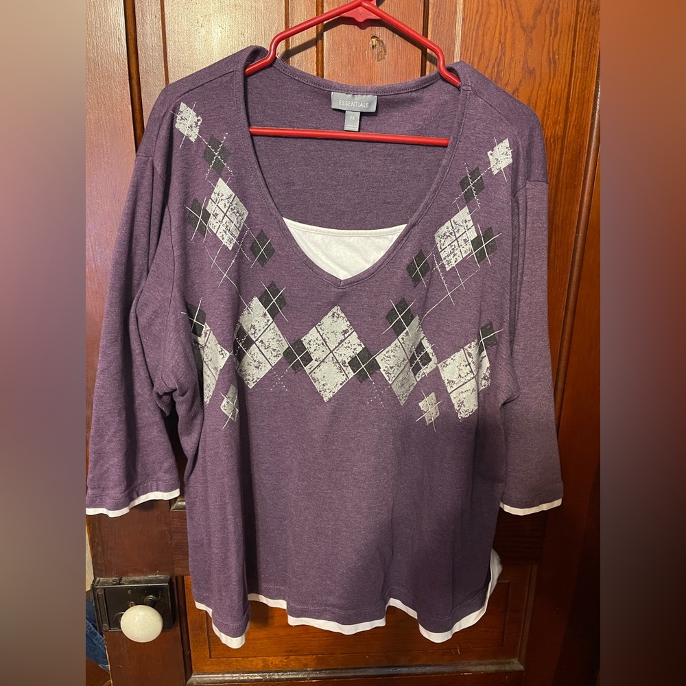 Essentials Purple Top Size 2x